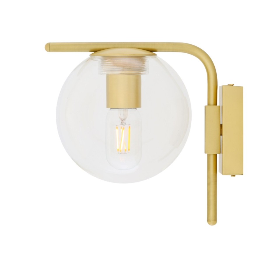 Madison wall light brass/glass 23 cm