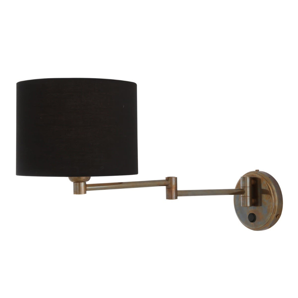Kerry vägglampa mässing/tyg 26 cm Mullan Lighting Kerry vägglampa mässing/tyg 26 cm