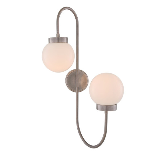 Winslow vägglampa mässing/glas 67 cm