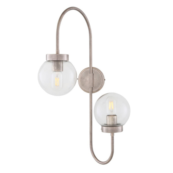 Winslow vägglampa mässing/glas 67 cm