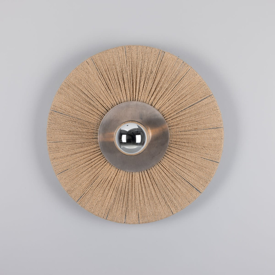 Syracuse vägglampa mässing/raffia 54 cm Mullan Lighting Syracuse vägglampa mässing/raffia 54 cm