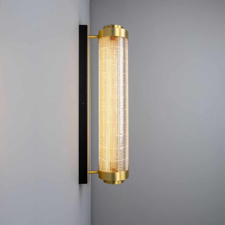 Ashford vägglampa mässing/akryl 79.6 cm