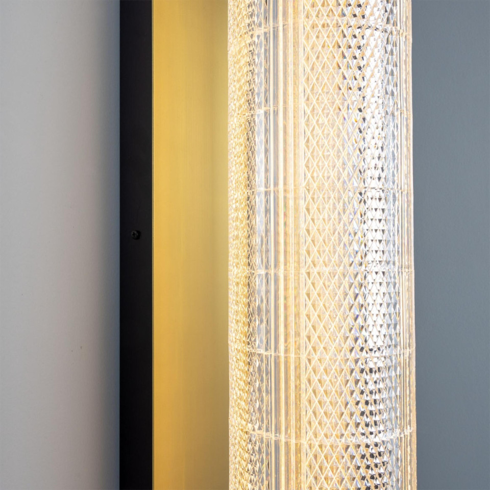 Ashford vägglampa mässing/akryl 79.6 cm