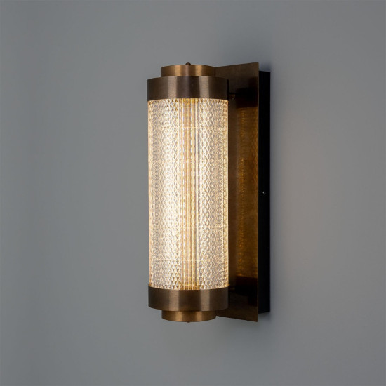 Ashford liten vägglampa mässing/glas 50 cm