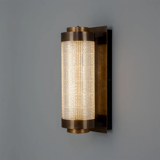 Ashford liten vägglampa mässing/glas 50 cm