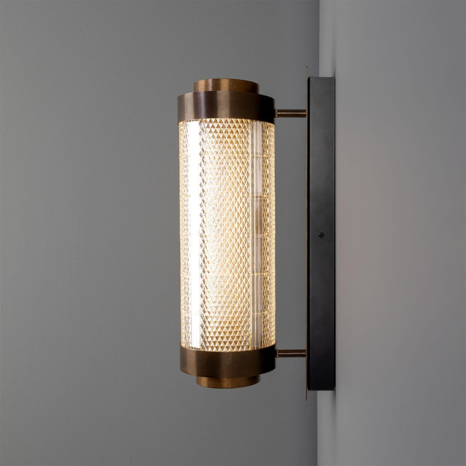 Ashford liten vägglampa mässing/glas 50 cm