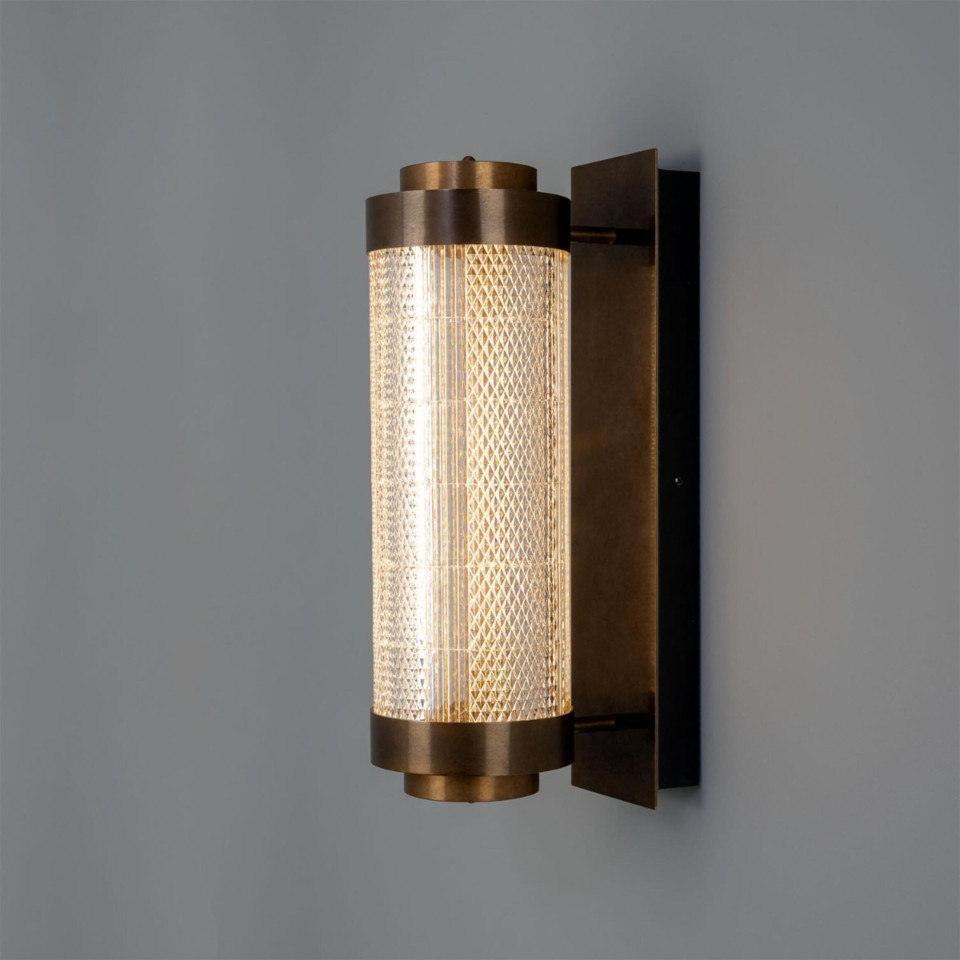 Ashford liten vägglampa mässing/glas 50 cm