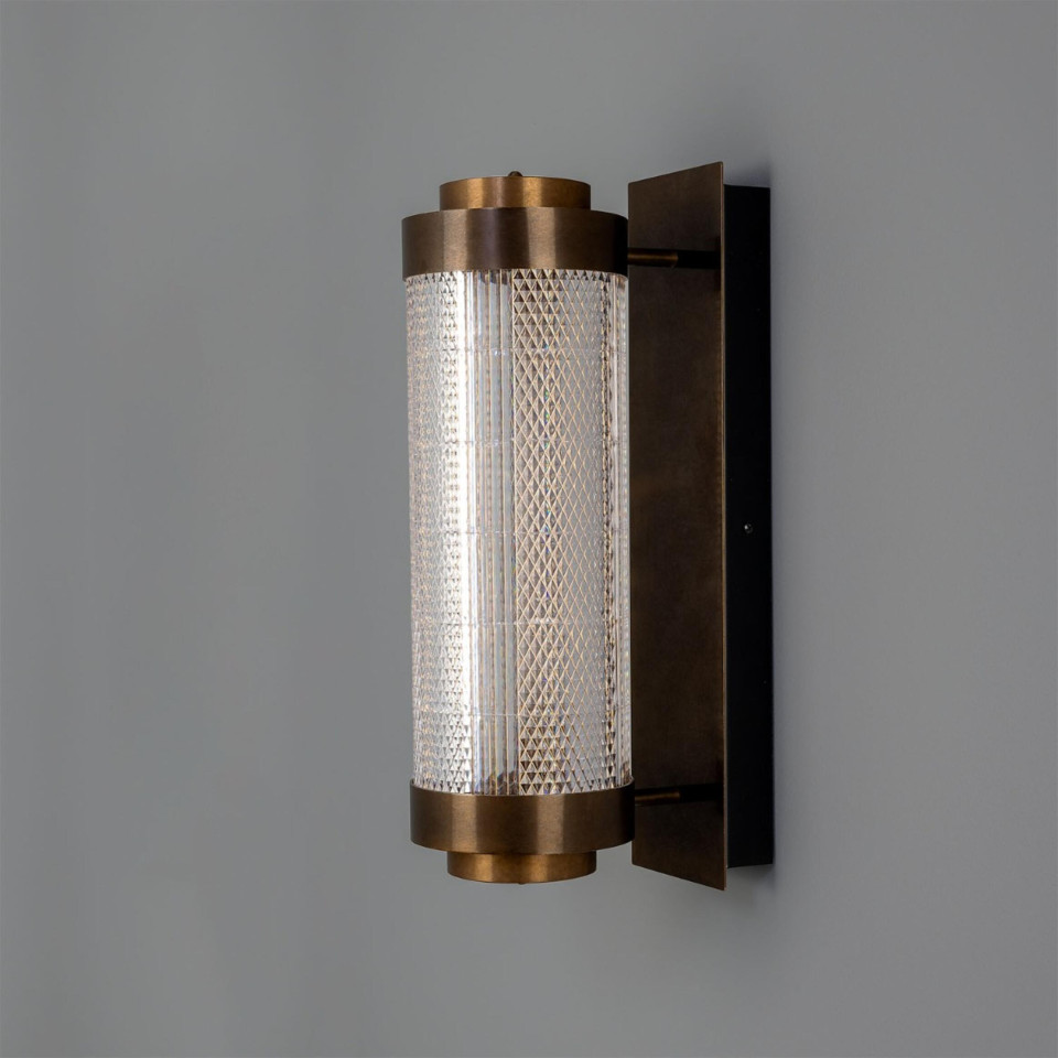 Ashford liten vägglampa mässing/glas 50 cm