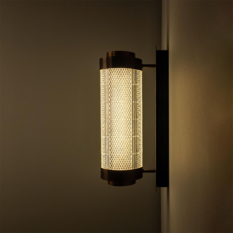 Ashford liten vägglampa mässing/glas 50 cm