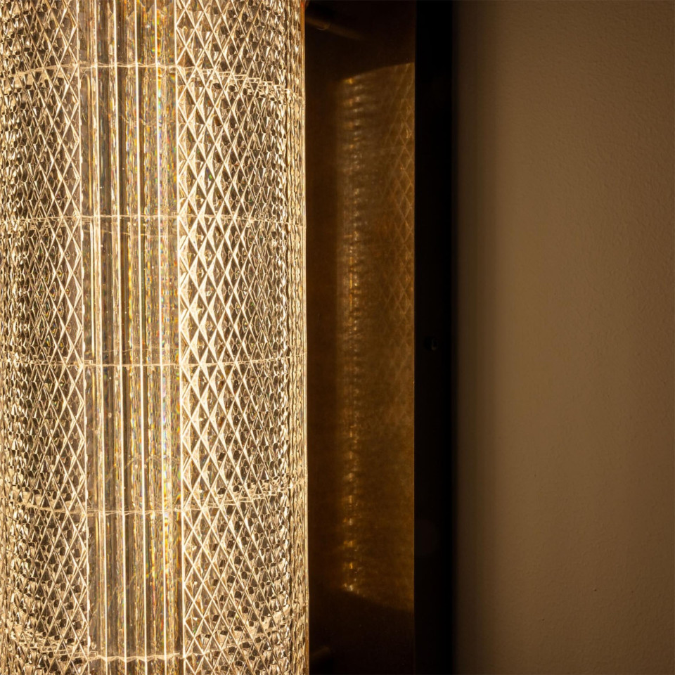 Ashford liten vägglampa mässing/glas 50 cm
