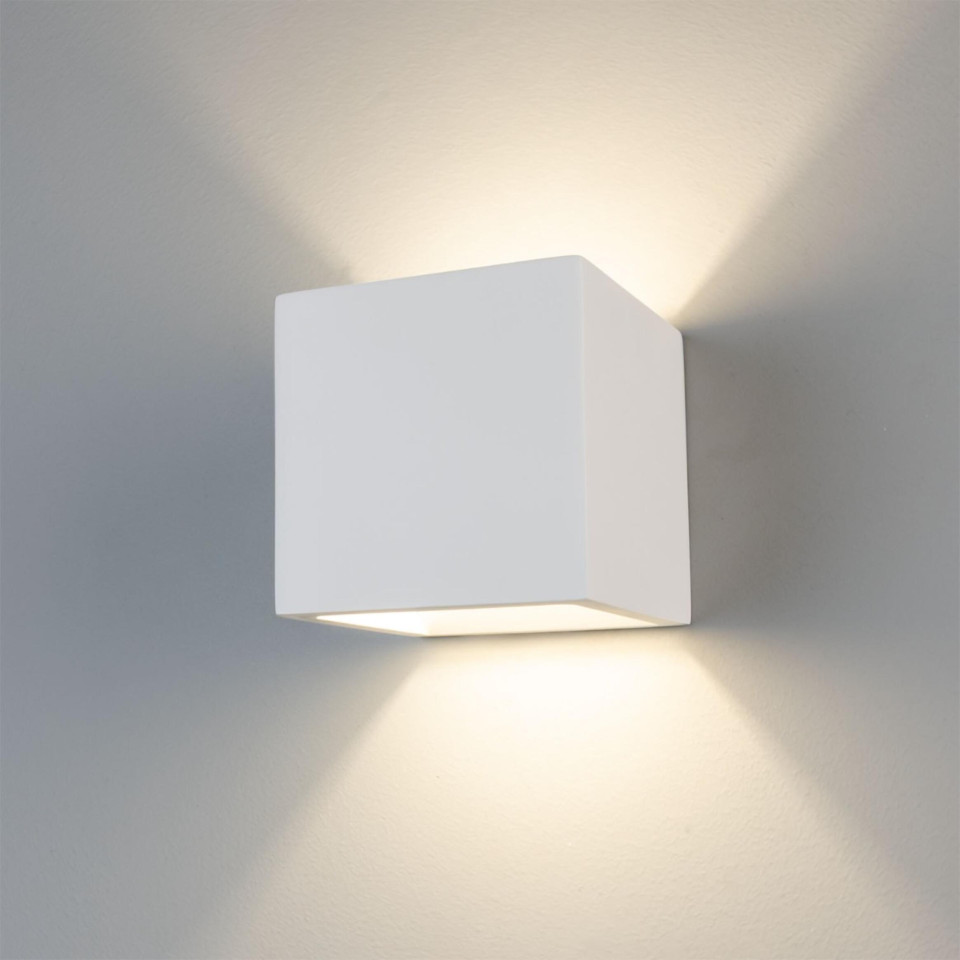 Lissabon kub hotell vägglampa gips 11,5 cm