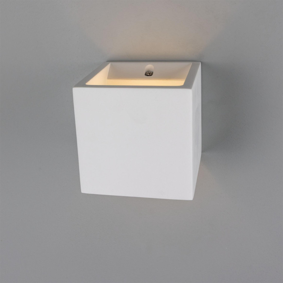 Lissabon kub hotell vägglampa gips 11,5 cm