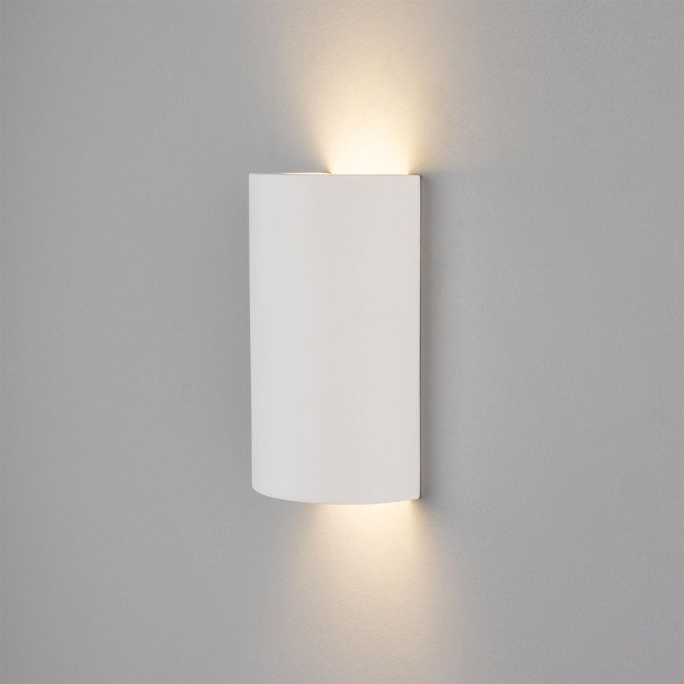 Malmö halvcirkel hotell vägglampa gips 18 cm Mullan Lighting Malmö halvcirkel hotell vägglampa gips 18 cm