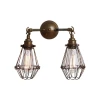 Rigo dubbel vägglampa i mässing 33 cm