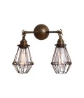 Rigo double cage wall light brass 33 cm
