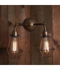 Rigo double cage wall light brass 33 cm