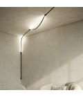 Bow tak/vägglampa mattsvart/trä 300 cm