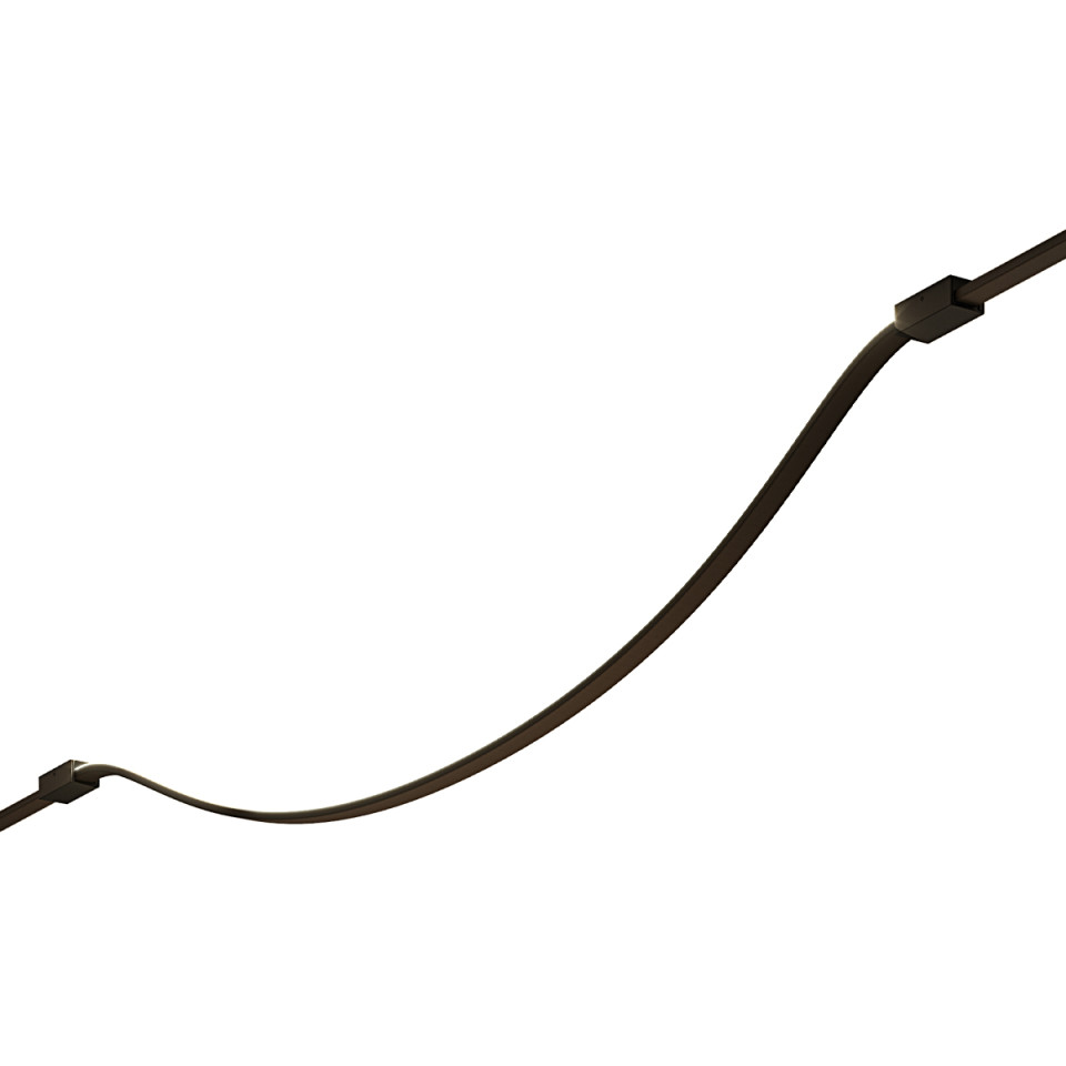 Bow tak/vägglampa mattsvart/trä 300 cm
