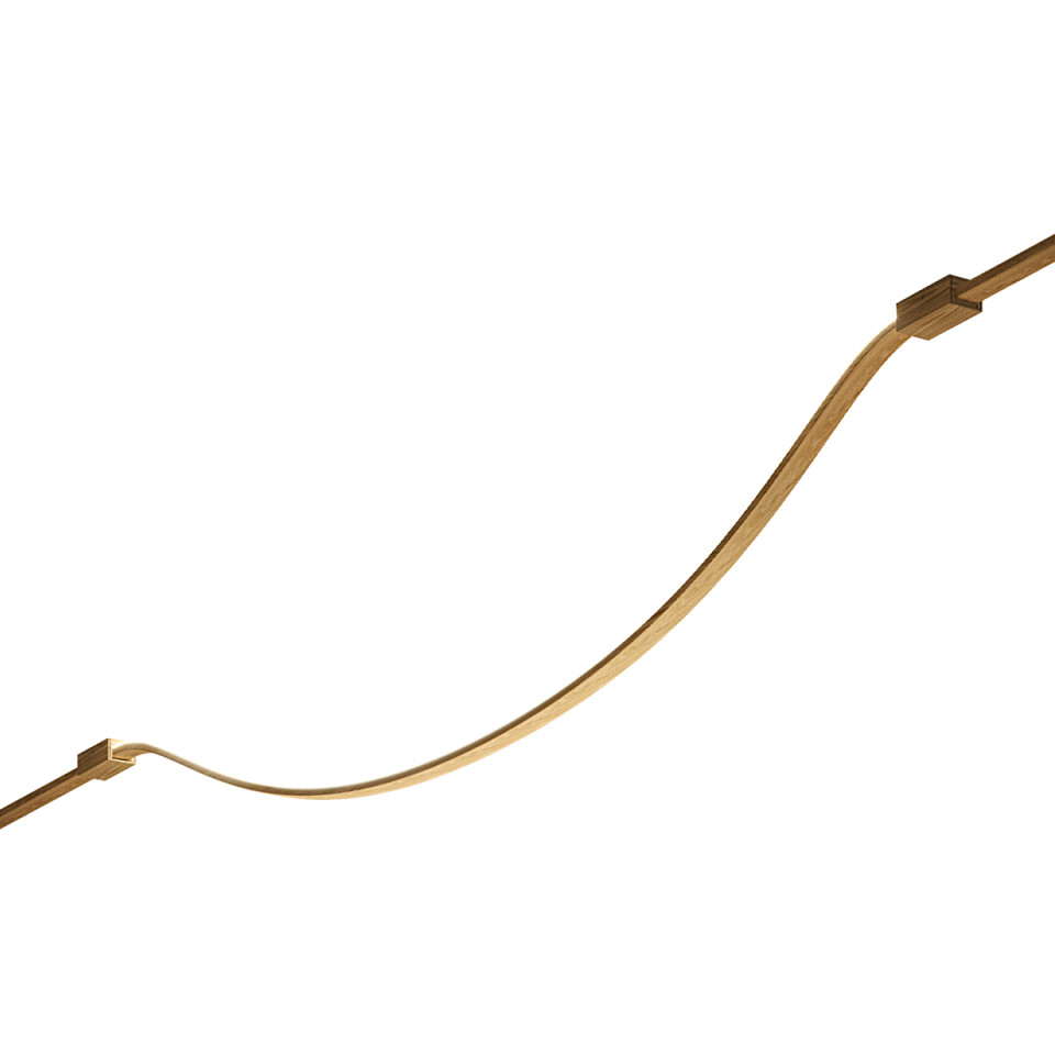 Bow tak/vägglampa mattsvart/trä 300 cm