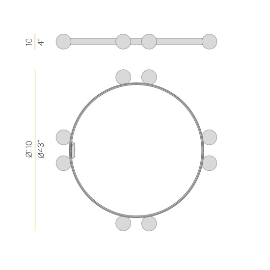 Murané R takkrona champagne/brons 110 cm