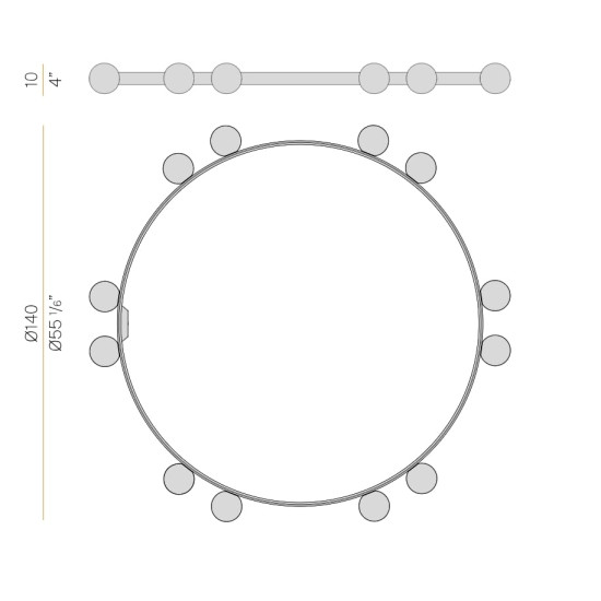 Murané R takkrona champagne/brons 140 cm