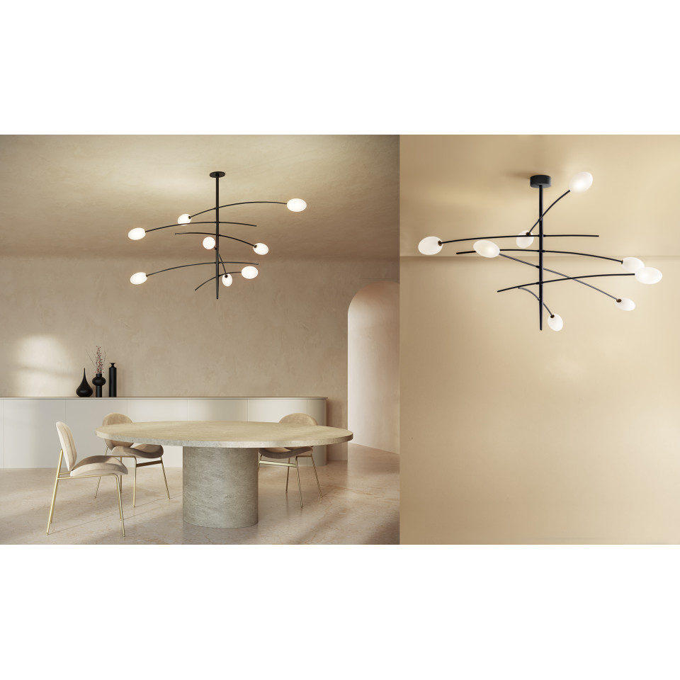 Roris taklampa mattsvart 129 cm