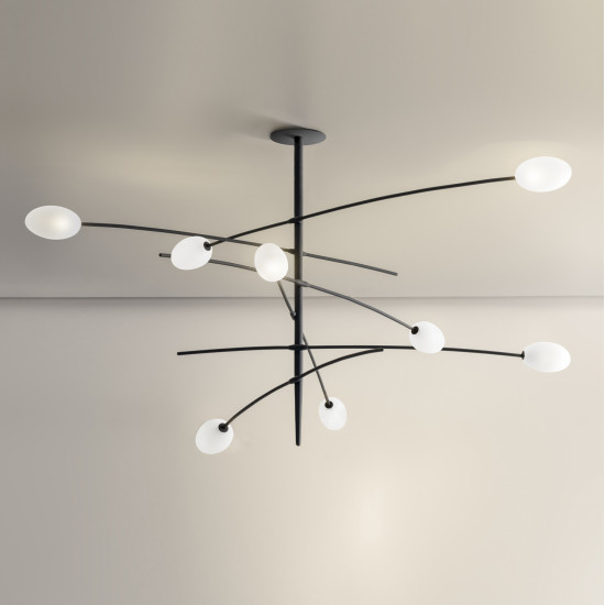 Roris ceiling light matte black 129 cm