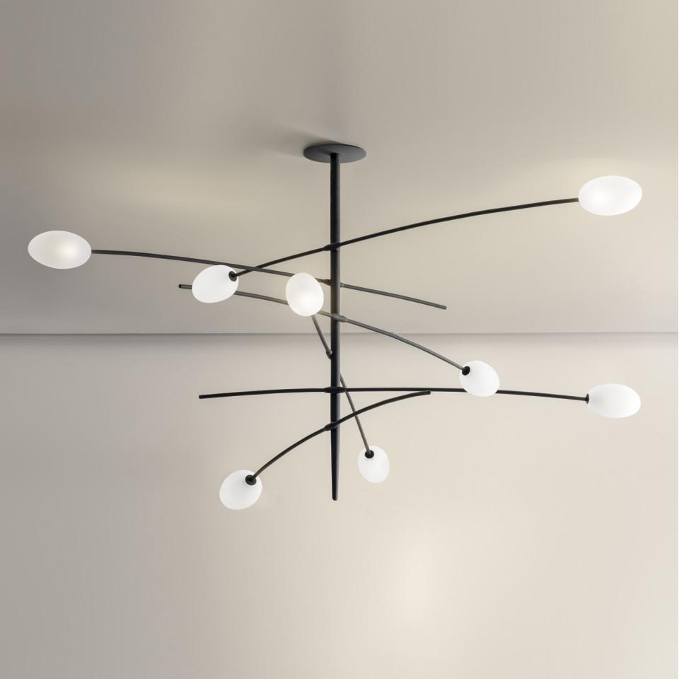 Roris taklampa mattsvart 129 cm
