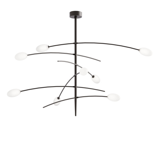 Roris ceiling light matte black 129 cm