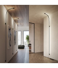 Bow tak/vägglampa mattsvart/trä 300 cm Panzeri Bow tak/vägglampa mattsvart/trä 300 cm
