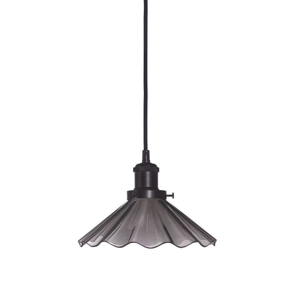 August Ceiling Lamp Black Crimped 15cm PR Home August Ceiling Lamp Black Crimped 15cm