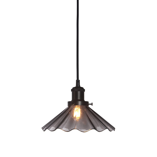 August Ceiling Lamp Black Crimped 25cm