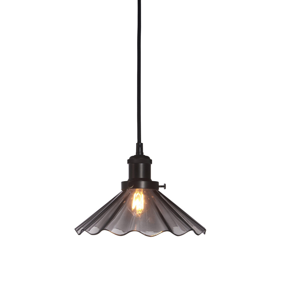 August Ceiling Lamp Black Crimped 15cm PR Home August Ceiling Lamp Black Crimped 15cm