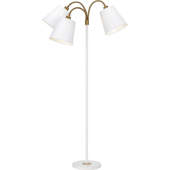 Cia Trearmad Golvfot Vit/Mässing med Lampskärm Cia Trearmad Golvfot Vit/Mässing med Lampskärm