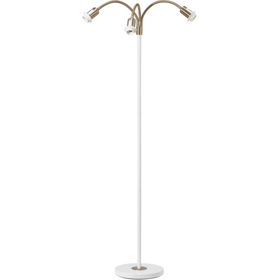 Cia 3 Light Floor Lamp White/Brass 160 cm Cia 3 Light Floor Lamp White/Brass 160 cm