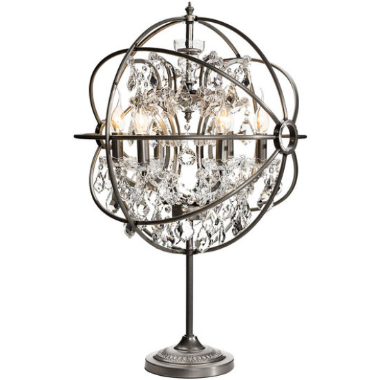 Rome tablelamp iron/chrystal 82cm Rome tablelamp iron/chrystal 82cm