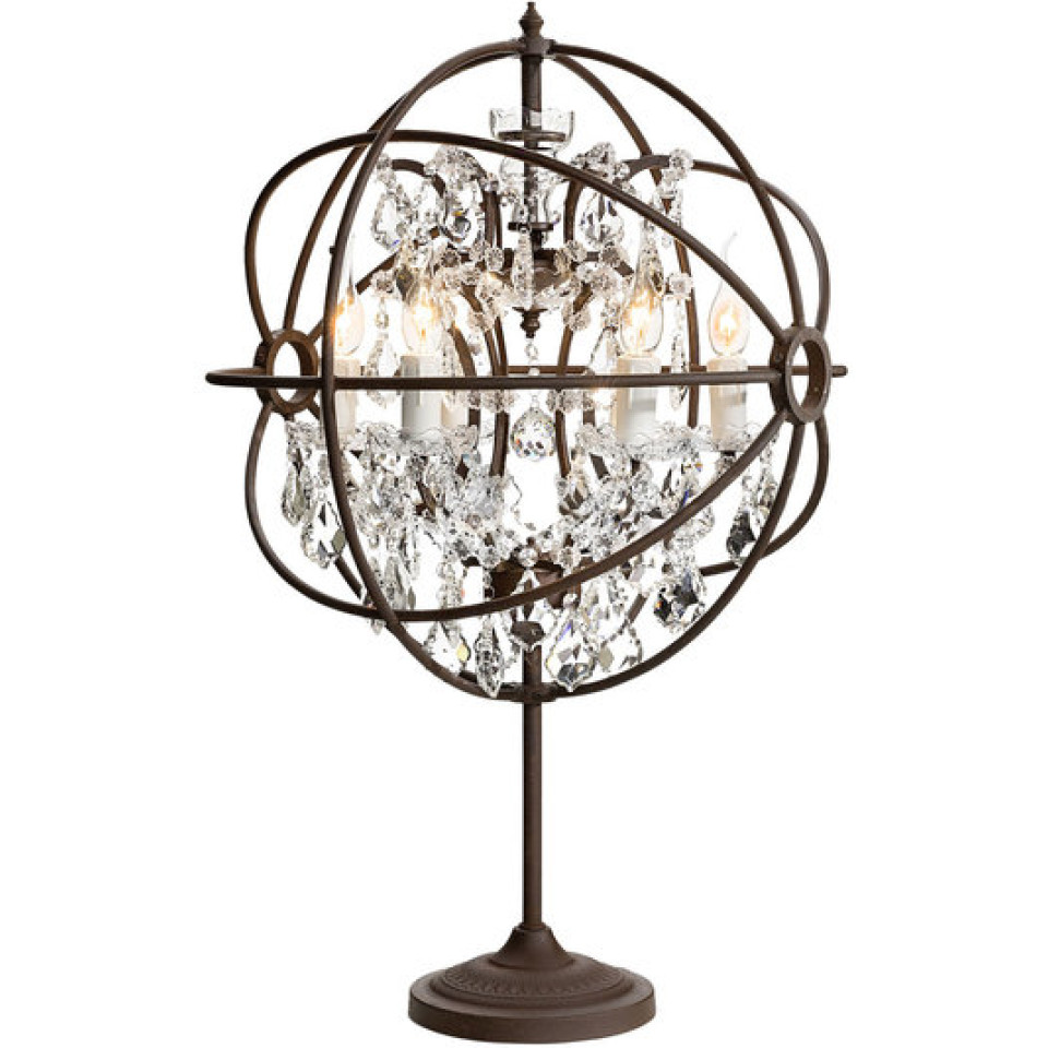 Rome Bordslampa rost/Chrystal 82cm