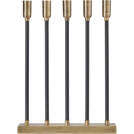 Raw Candle 5-L Råmässing/Svart Ljusstake 32cm