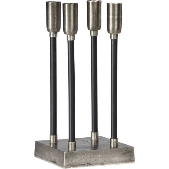 Raw Square Råsilver/Svart Ljusstake 15cm Raw Square Råsilver/Svart Ljusstake 15cm