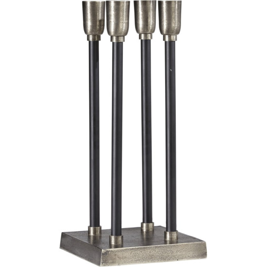 Raw Square XL Råsilver/Svart Ljusstake 21cm Raw Square XL Råsilver/Svart Ljusstake 21cm