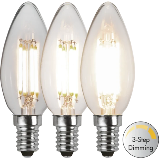 LED-Lampa E14 C35 Clear 3-step